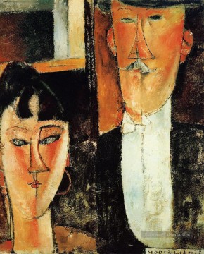 mariée et le marié le couple Amedeo Modigliani Peinture à l'huile